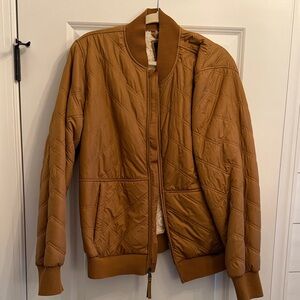 Prana Men's Brown Quilted Bomber Jacket